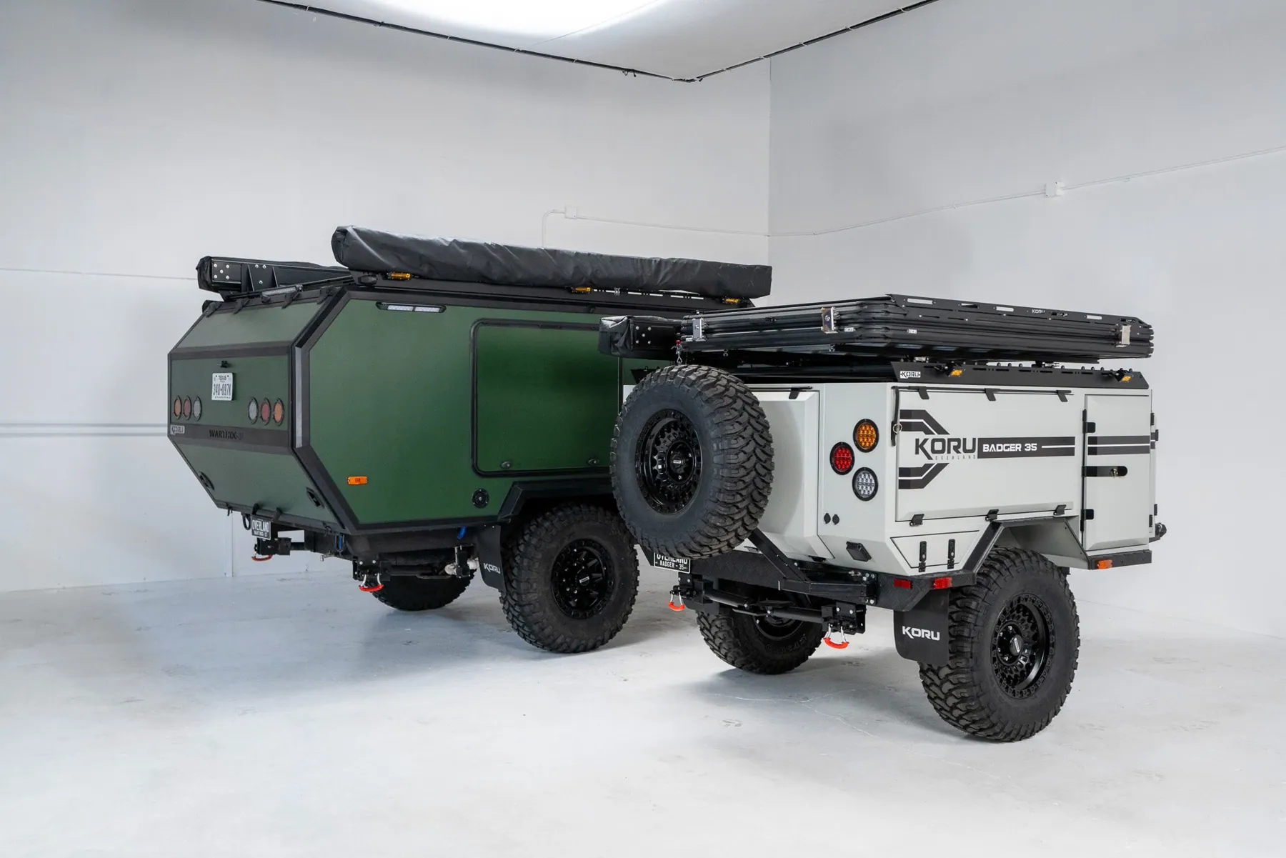 Koru trailers in the Addison showroom